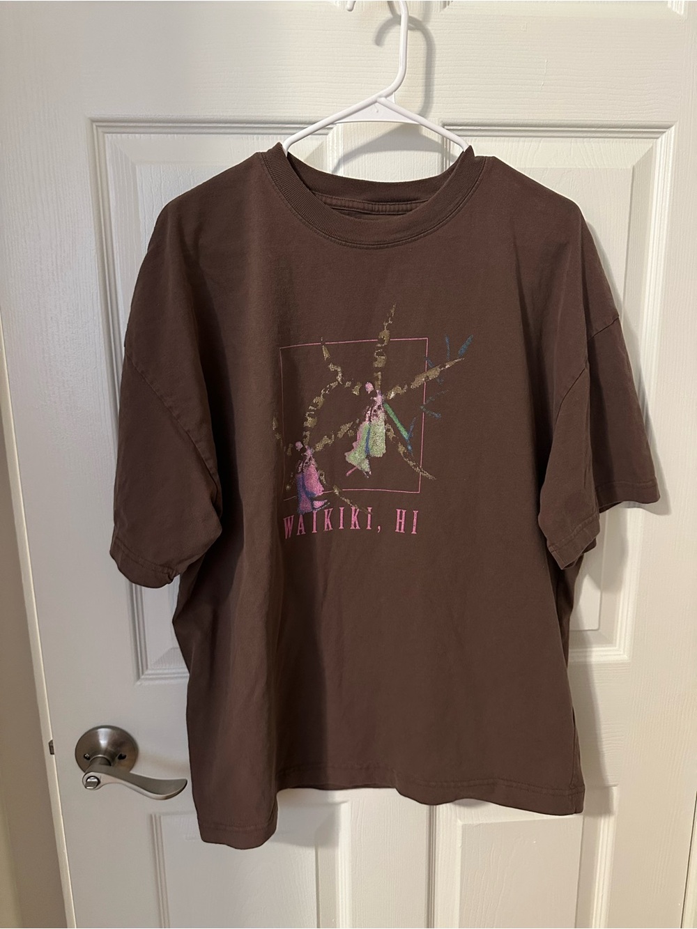Urban Outfitters Brown Waikiki Graphic Short Sleeve Tee